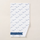 Nautical Bathroom Ocean Navy Blue Whale Badhandtuch Set (Handtuch)