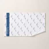 Nautical Bathroom Ocean Navy Blue Whale Badhandtuch Set (Handtuch)