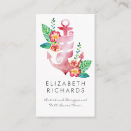 Nautical Beach Anchor Coastal Cruise Yacht Party Visitenkarte