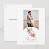 Nautical Beach Anchor Foto Save the Date Ankündigungspostkarte (Vorne/Hinten)