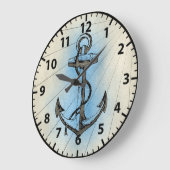 Nautical Beach Anchor Naval Große Wanduhr (Winkel)