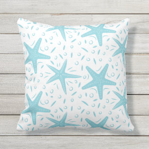 Nautical Beach Aqua Blue Starfish Muster Kissen