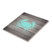 Nautical Beach Aquamarin Crab Fliese (Seite)