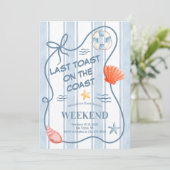 Nautical Beach Bash Bachelorette Weekend Einladung (Stehend Vorderseite)