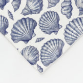 Nautical Beach Blue Seashelles Throw Blanket Fleecedecke (Ecke)