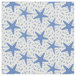 Nautical Beach Blue Starfish Muster Stoff