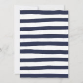 Nautical Beach Bridal Bash Dusche Navy Blue Strip Einladung (Rückseite)
