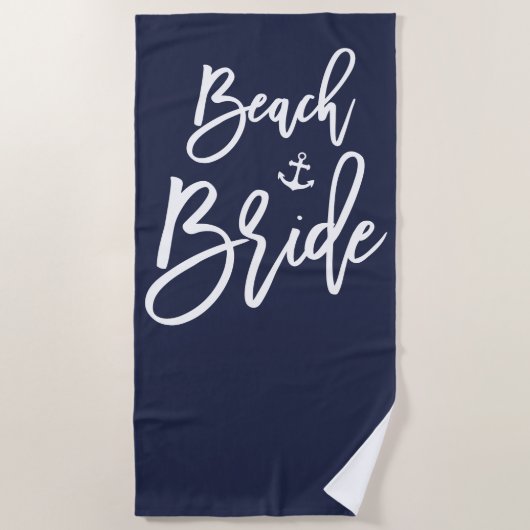 Nautical Beach Bridge Handtuch mit Anchor Blue (Vorderseite)