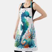 nautical/beach/coastal seahorse art schürze (InSitu)