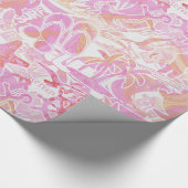 Nautical Beach Collage Hot Pink ID840 Geschenkpapier (Ecke)