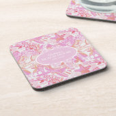 Nautical Beach Collage Hot Pink ID840 Getränkeuntersetzer (Linke Seite)