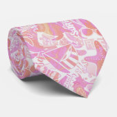Nautical Beach Collage Hot Pink ID840 Neck Tie Krawatte (Gerollt)