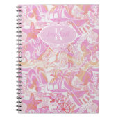 Nautical Beach Collage Hot Pink ID840 Notizblock (Vorderseite)