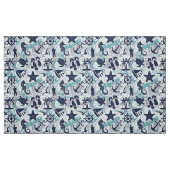 Nautical Beach Collage Navy ID839 Stoff (Fat Quarter (45,7 x 55,9 cm))
