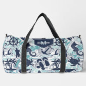 Nautical Beach Collage Navy Türkis ID840 Duffle Bag (Vorderseite)