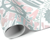 Nautical Beach Collage Sage ID840 Geschenkpapier (Rolleneckpunkt)