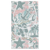 Nautical Beach Collage Sage ID840 Kleine Geschenktüte (Rückseite)