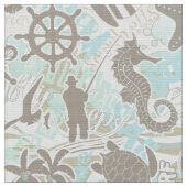Nautical Beach Collage Sand ID840 Stoff (Nahaufnahme)