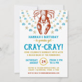 Nautical Beach Crayfish Muschel Erwachsene Geburts Einladung (Vorderseite)