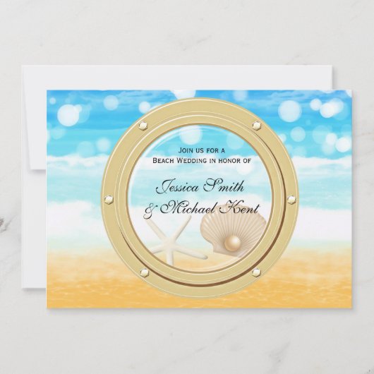 Nautical Beach Cruise Sea Ship Einladung zur Hochz (Vorderseite)