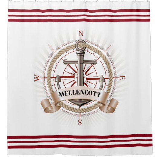 Nautical Beach Duschvorhang (Vorderseite)