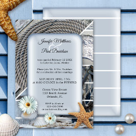 Nautical Beach Dusty Blue Post Hochzeit Einladung