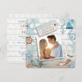 Nautical Beach | Einladung zum Hochzeitsessen Foto (Vorne/Hinten)