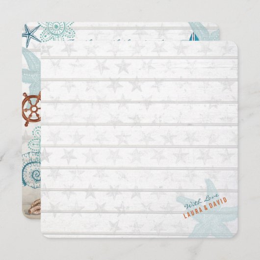 Nautical Beach | Einladung zur Hochzeit (Vorne/Hinten)