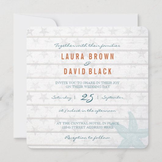 Nautical Beach | Einladung zur Hochzeit (Rückseite)