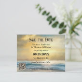 Nautical Beach Foto Save the Date Ankündigung (Stehend Vorderseite)