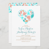 Nautical Beach Heart - Hochzeitsfeiern im Ozean Einladung (Vorne/Hinten)