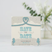 Nautical Beach Heart Knot Save the Date (Stehend Vorderseite)
