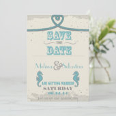 Nautical Beach Heart Knot Save the Date (Stehend Vorderseite)