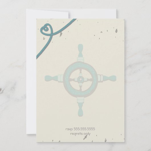 Nautical Beach Heart Knot Save the Date (Rückseite)