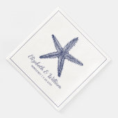 Nautical Beach Hochzeit Rustikale Marine Blue Star Serviette (Ecke)