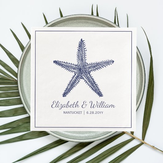 Nautical Beach Hochzeit Rustikale Marine Blue Star Serviette