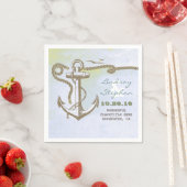 Nautical Beach Hochzeitszettel mit Anker Serviette (Beispiel)