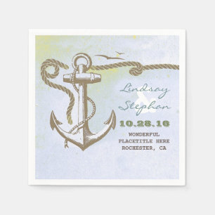 Nautical Beach Hochzeitszettel mit Anker Serviette