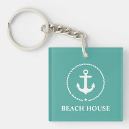 Nautical Beach House Anchor Rope Schlüsselanhänger