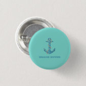 Nautical Beach House, Anker, Seil, Minze Green Button (Vorne & Hinten)