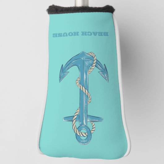 Nautical Beach House, Anker, Seil, Minze Green Golf Headcover (Rotieren 90)