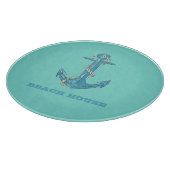 Nautical Beach House, Anker, Seil, Minze Green Schneidebrett (Ecke)