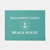 Nautical Beach House Familienname Anchor Fußmatte (Vorderseite)