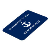 Nautical Beach House Familienname Anchor Navy Blue Magnet (Linke Seite)