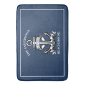 Nautical Beach House Familienname Est Ship Anchor Badematte (Vorderseite Vertikal)