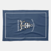 Nautical Beach House Familienname Est Ship Anchor Geschirrtuch (Horizontal)
