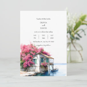 Nautical Beach House mit Hochzeit im Wasser Einladung