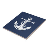 Nautical Beach ist ein weißer und blauer Anker Fliese (Seite)
