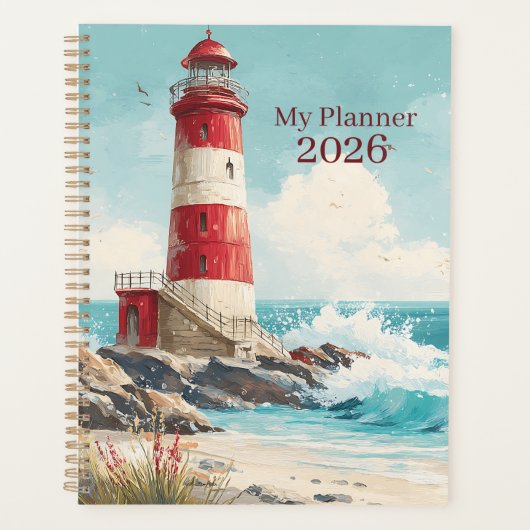 Nautical Beach Lighthouse Planner Planer (Vorderseite)