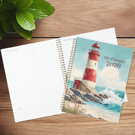 Nautical Beach Lighthouse Planner Planer